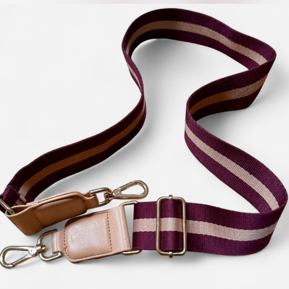 New Look Burgundy and Rose Gold Crossbody Bag Strap